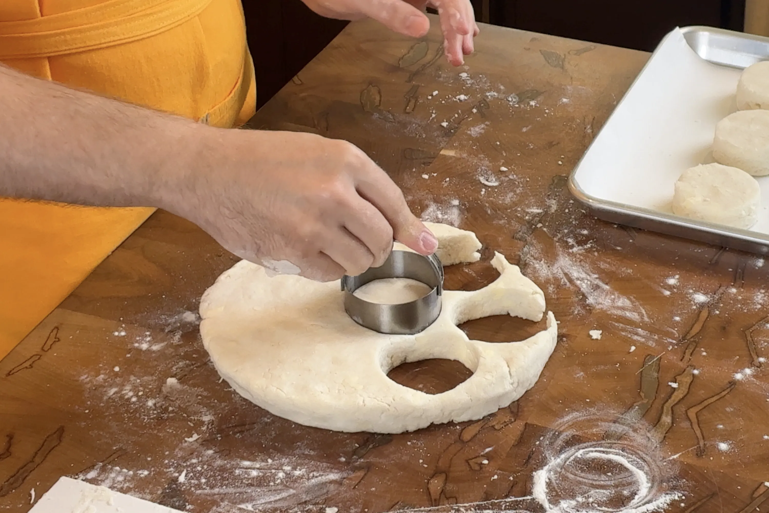 cutting out the biscuits