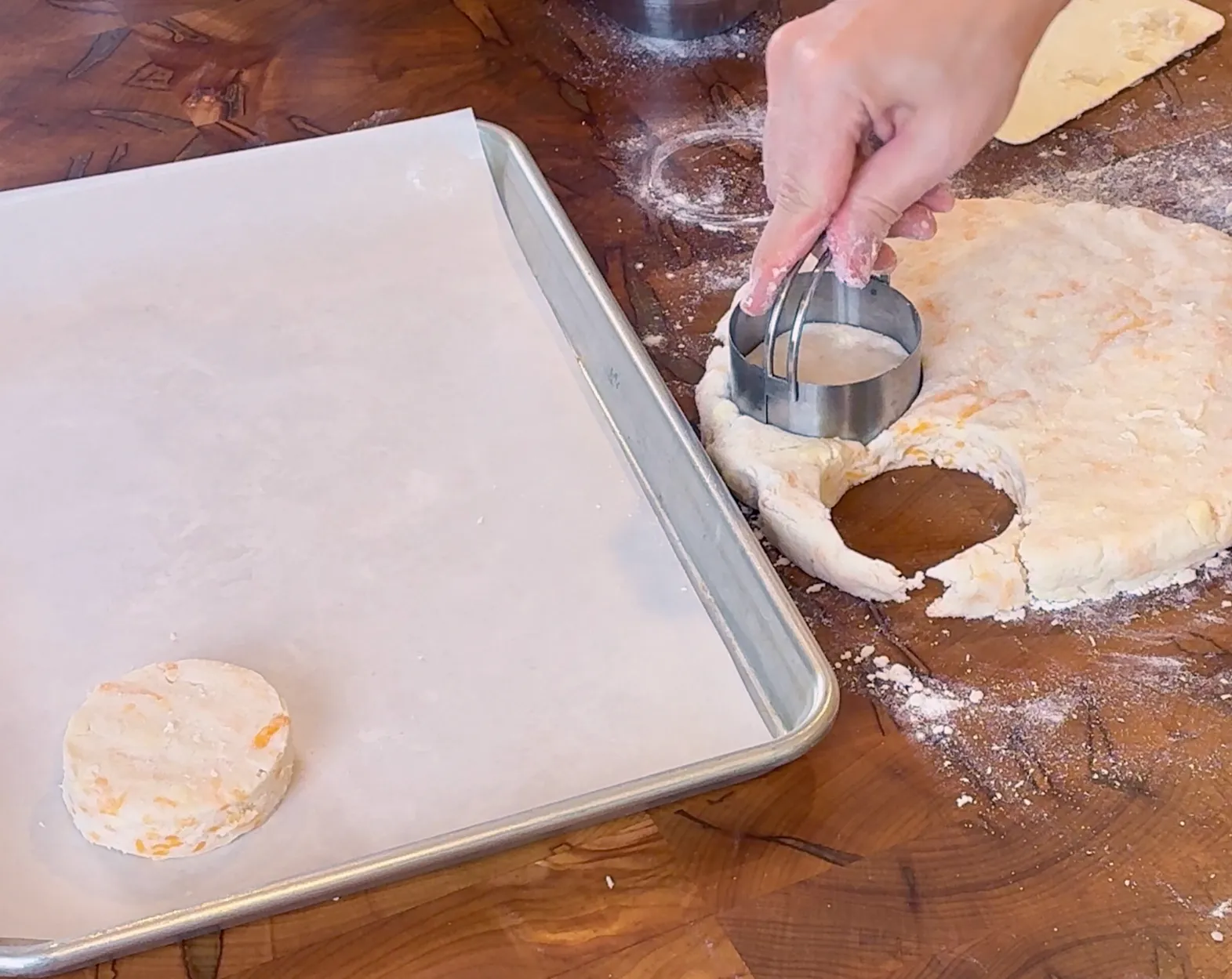 cutting out the biscuits